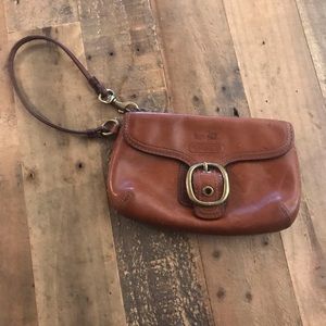 Cognac Authentic Coach Wristlet